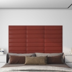 Pannelli Murali 12 pz Rosso Vino 60x15 cm Similpelle 1,08 m²