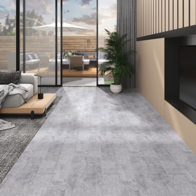 146558 PVC Flooring Planks 5,02 m² 2 mm Self-adhesive Cement Grey