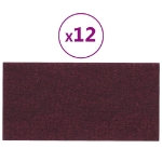 Pannelli Murali 12 pz Viola 30x15 cm Tessuto 0,54 m²