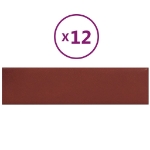 Pannelli Murali 12 pz Rosso Vino 60x15 cm Similpelle 1,08 m²