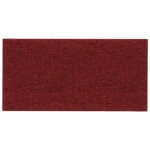 Pannelli Murali 12 pz Rosso Vino 30x15 cm Tessuto 0,54 m²