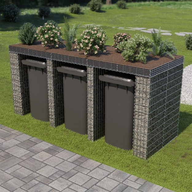 Gabbione per Bidoni in Acciaio Zincato 270x100x130 cm