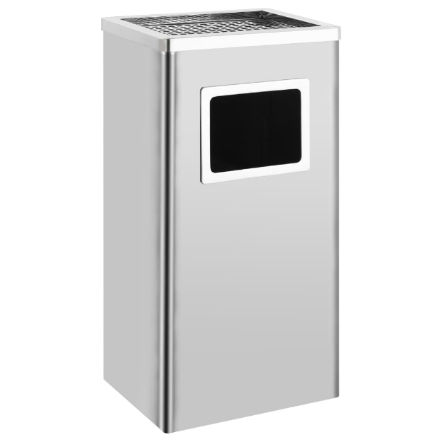 Pattumiera con Posacenere da Albergo 45 L Acciaio Inox