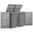 Copri Bidoni Pattumiera Doppia 138x77,5x115,5 cm Acciaio Inox