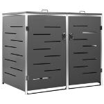 Copri Bidoni Pattumiera Doppia 138x77,5x115,5 cm Acciaio Inox