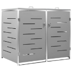 Copri Bidoni Pattume Doppio 138x77,5x115,5cm Acciaio Inox