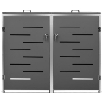Copri Bidoni Pattumiera Doppia 138x77,5x115,5 cm Acciaio Inox