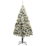 Albero Natale Artificiale con Luci LED e Neve Verde 400 cm PVC