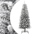 Albero Natale Artificiale Sottile Neve Floccata 120cm PVC e PE
