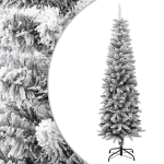 Albero Natale Artificiale Sottile Neve Floccata 180cm PVC e PE