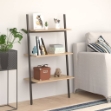 Scaffale Pendente a 3 Livelli Marrone Chiaro e Nero 64x34x116cm
