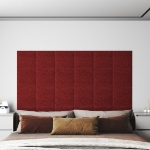 Pannelli Murali 12 pz Rosso Vino 30x30 cm Tessuto 1,08 m²