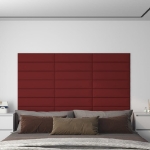 Pannelli Murali 12 pz Rosso Vino 60x15 cm Tessuto 1,08 m²