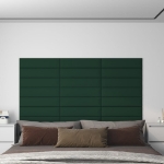 Pannelli Murali 12 pz Verde Scuro 60x15 cm Tessuto 1,08 m²