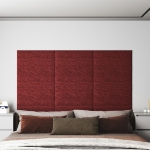 Pannelli Murali 12 pz Rosso Vino 60x30 cm Tessuto 2,16 m²