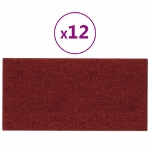 Pannelli Murali 12 pz Rosso Vino 60x30 cm Tessuto 2,16 m²