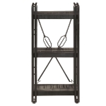 Libreria a 3 Ripiani 40x30x80cm Nero in Legno Massello di Mango