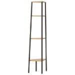 Scaffale Angolare 4 Livelli Marrone Chiaro Nero 45,5x31,5x150cm
