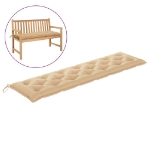 Cuscino per Panca da Giardino Beige 200x50x7 cm in Tessuto