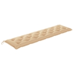 Cuscino per Panca da Giardino Beige 200x50x7 cm in Tessuto