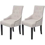 242402 Dining Chairs 2 pcs Cream Grey Fabric
