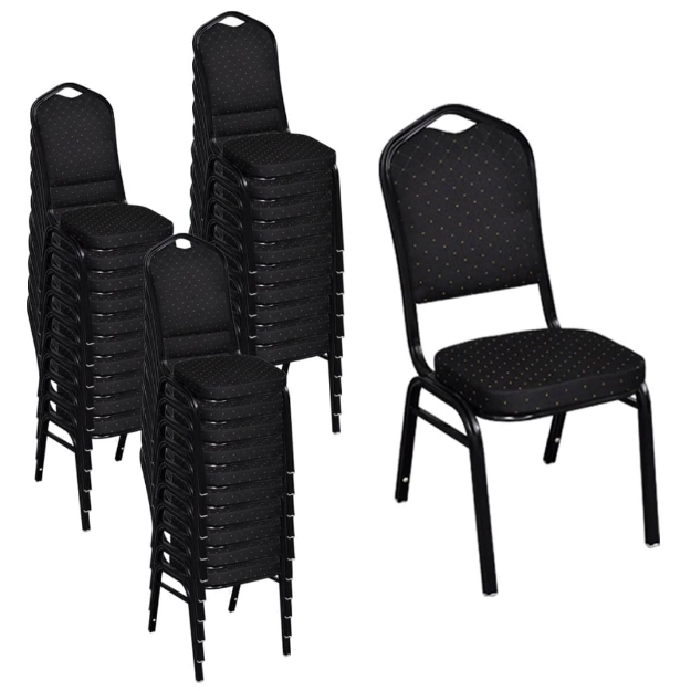 Sedie da Pranzo 30 pz Nere in Tessuto