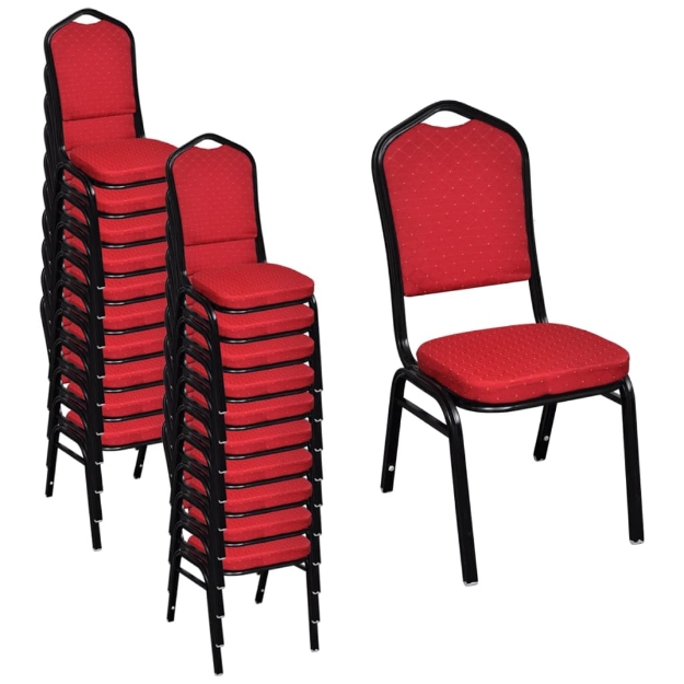 Sedie da Pranzo 20 pz Rosse in Tessuto