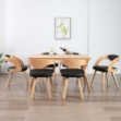 Sedie da Pranzo 6 pz Nere in Legno Piegato e Similpelle