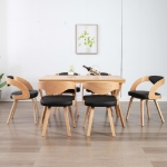 Sedie da Pranzo 6 pz Nere in Legno Piegato e Similpelle