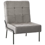 Poltrona Relax 65x79x87 cm Grigio Chiaro in Velluto