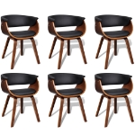 Sedie da Pranzo 6 pz in Legno Piegato e Similpelle