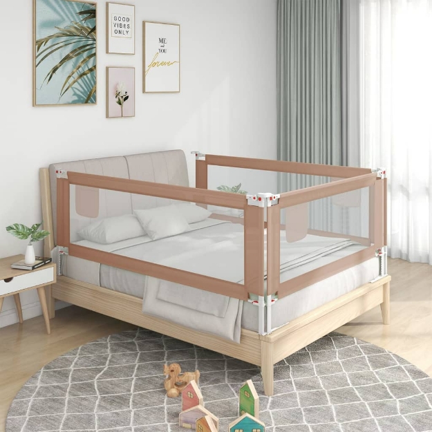 Sponda Letto di Sicurezza per Bambini Tortora 160x25 cm Tessuto