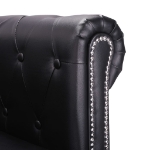 Divano Chesterfield a L in Similpelle Nero