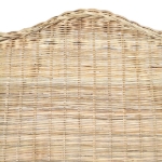 Poltrona con Cuscino in Rattan Naturale e Lino