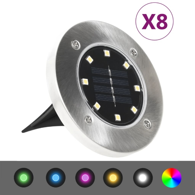 Lampade Solari da Terra 8 pz Luci a LED Colori RGB