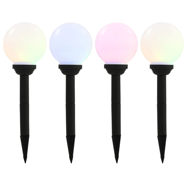 Lampade Solari da Esterni Sferiche 4pz LED RGB 15cm