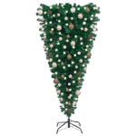 Albero di Natale Artificiale Capovolto con LED e Palline 180 cm