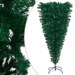 Albero di Natale Artificiale Capovolto con LED e Palline 180 cm