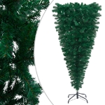 Albero di Natale Artificiale Capovolto con LED e Palline 120 cm