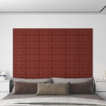 Pannelli Murali 12 pz Rosso Vino 30x15 cm in Similpelle 0,54 m²