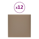 Pannelli Murali 12 pz Cappuccino 30x30 cm Similpelle 1,08 m²