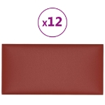 Pannelli Murali 12 pz Rosso Vino 60x30 cm Similpelle 2,16 m²