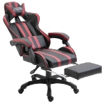 Sedia da Gaming con Poggiapiedi Rosso Vino in Similpelle