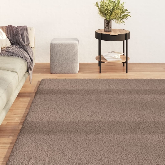 Tappeto Shaggy a Pelo Alto Beige 140x200 cm