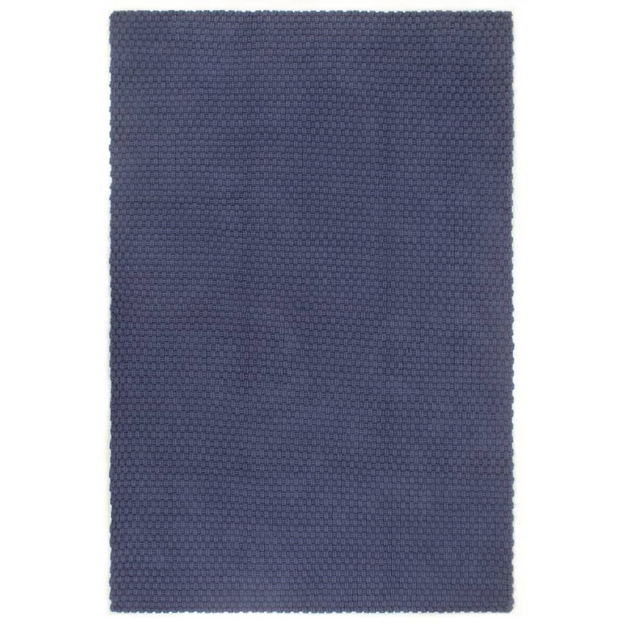 Tappeto Rettangolare Blu Marino 200x300 cm in Cotone