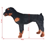 Rottweiler di Peluche Giocattolo Nero e Marrone XXL