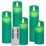 Set Candele Elettriche a LED 5 pz con Telecomando Bianco Caldo