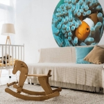 WallArt Carta da Parati Circolare Nemo the Anemonefish 142,5 cm