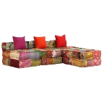 Set Divano Modulare 14 pz in Tessuto Motivo Patchwork