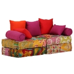 Set Divano Modulare 14 pz in Tessuto Motivo Patchwork